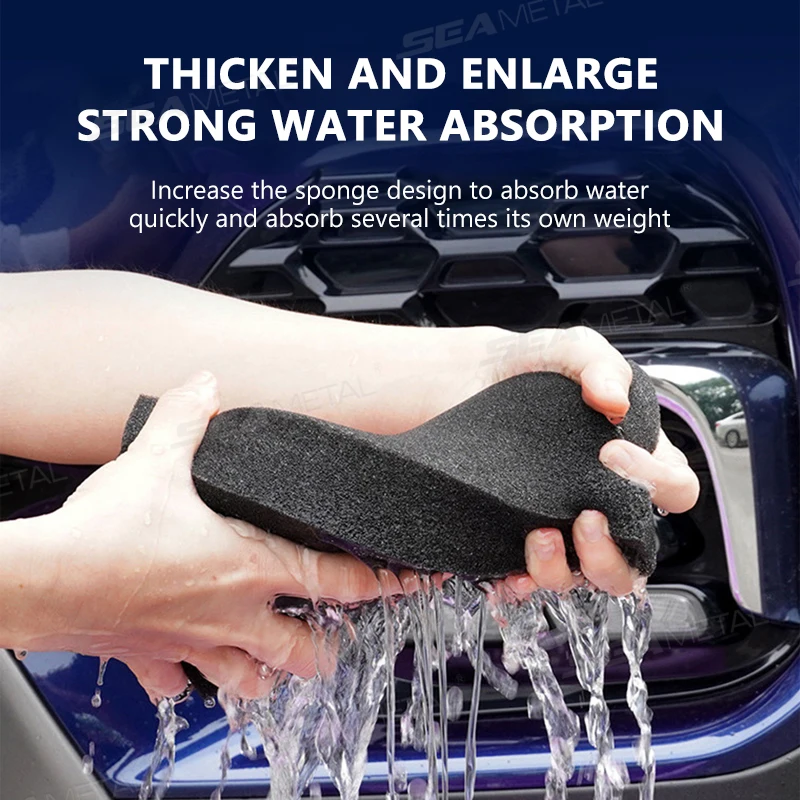 SEAMETAL Car Wash Sponge Polishing Waxing Sponge Blocks Car Glass Cleaning Stain Removal Tool Household Cleaning Accessories