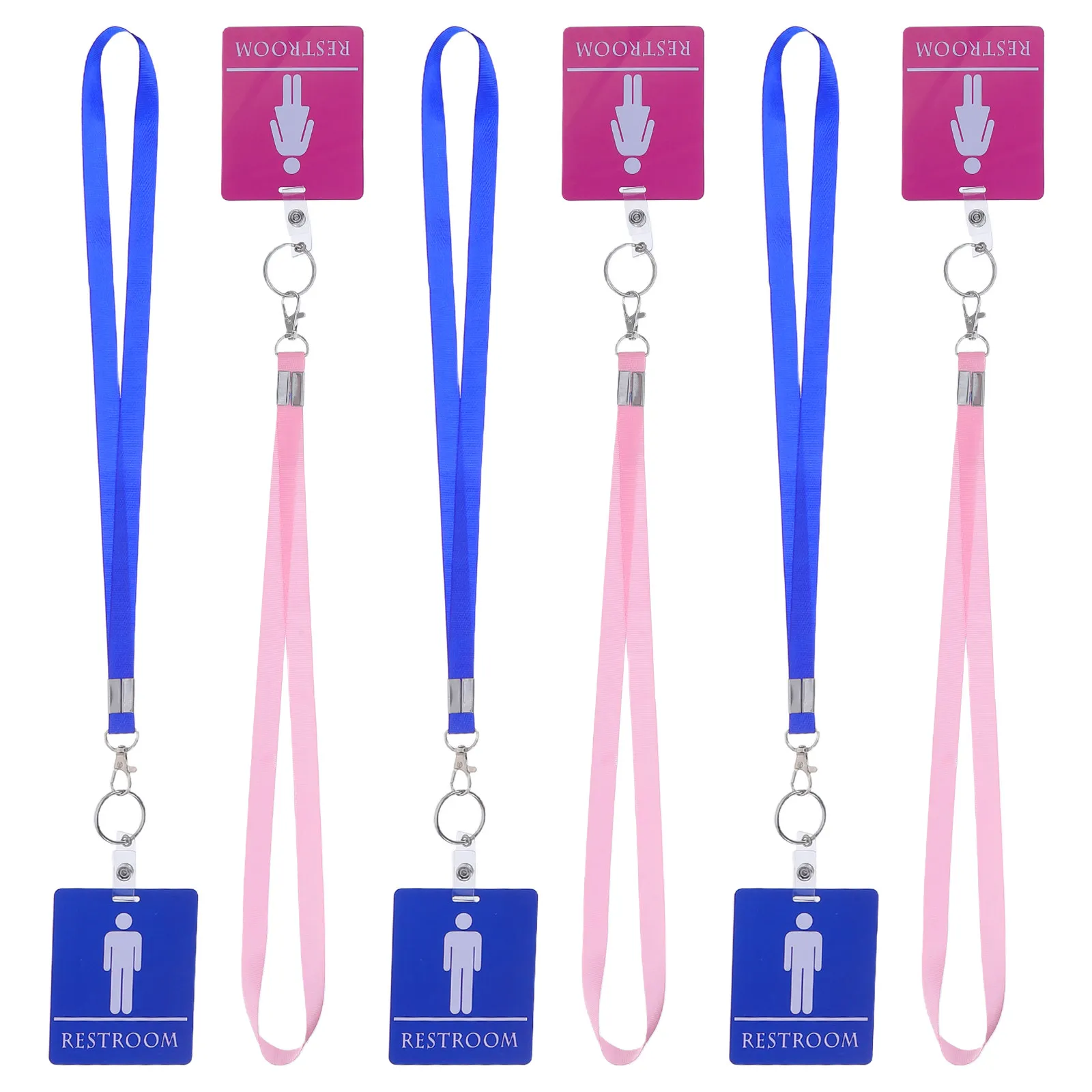 6 Pcs Bathroom Access Badge Pass Restroom Holder Lanyards for Classroom Passes Classrooms