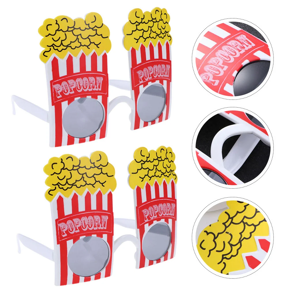 

3 Pcs Microwave Popcorn Maker Shaped Glasses Candy Decor Portable Party Eyeglasses Machine Plastic Child Decorations