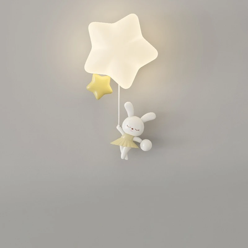 Creative Cartoon Star Shape Wall Lamps Children's Bedroom Wall Lights Minimally and Warm Bedlights Foyer Decorative LED Sconces