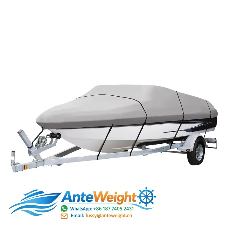 Heavy Duty 600D Oxford Fabric Boat Cover, Waterproof Boat Cover, Heavy Duty UV Resistant Marine Grade Outboard Cover Compatible