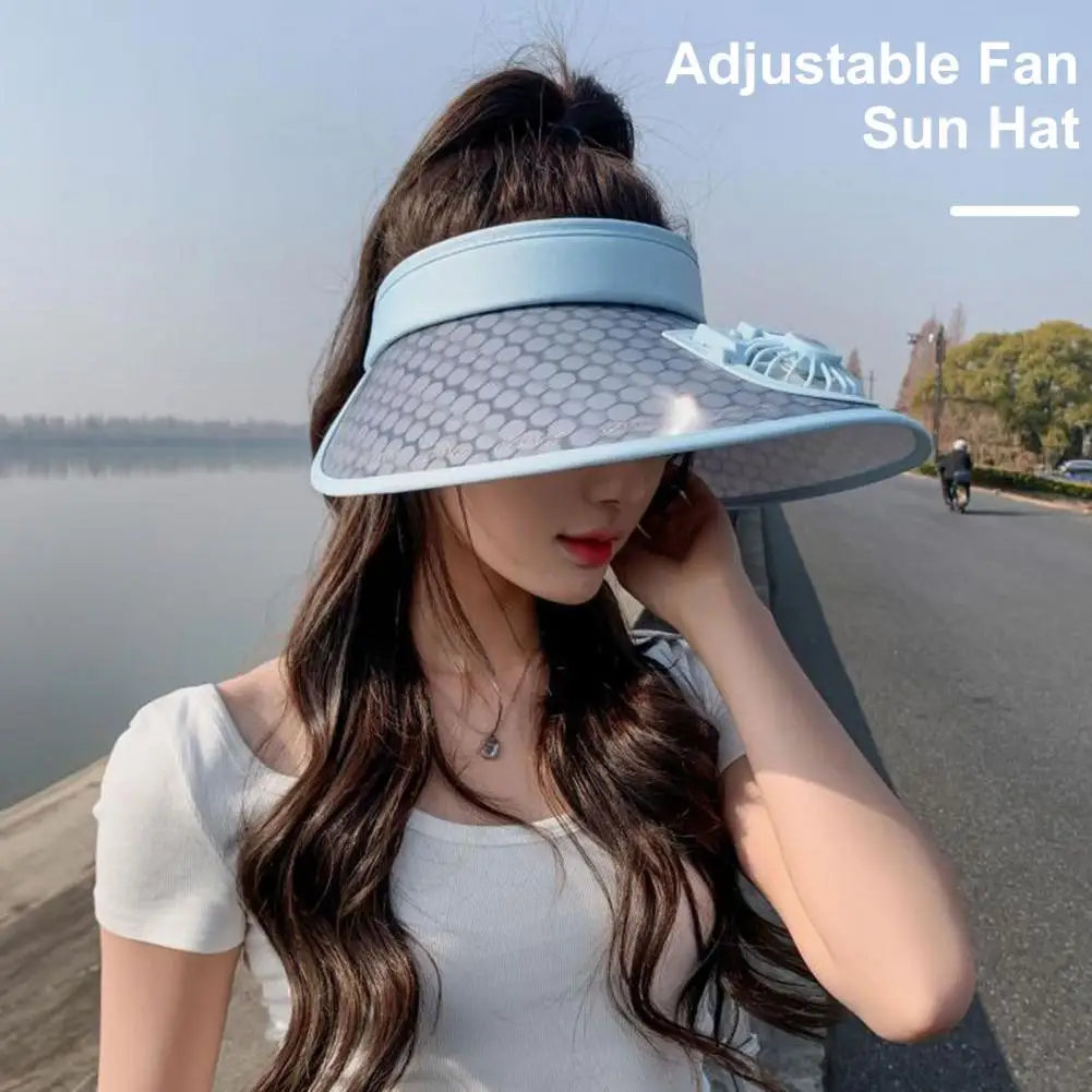 Lady Gardening Hat Rechargeable Fan Sun Hat Adjustable Women's Summer Hat with Usb Charging Fan Wide Brim Sun for Travel