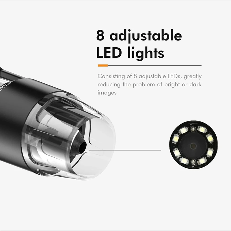 مجهر رقمي لاسلكي 50X-1000X واي فاي USB كاميرا مجهر عملة محمولة مع 8 مصابيح LED