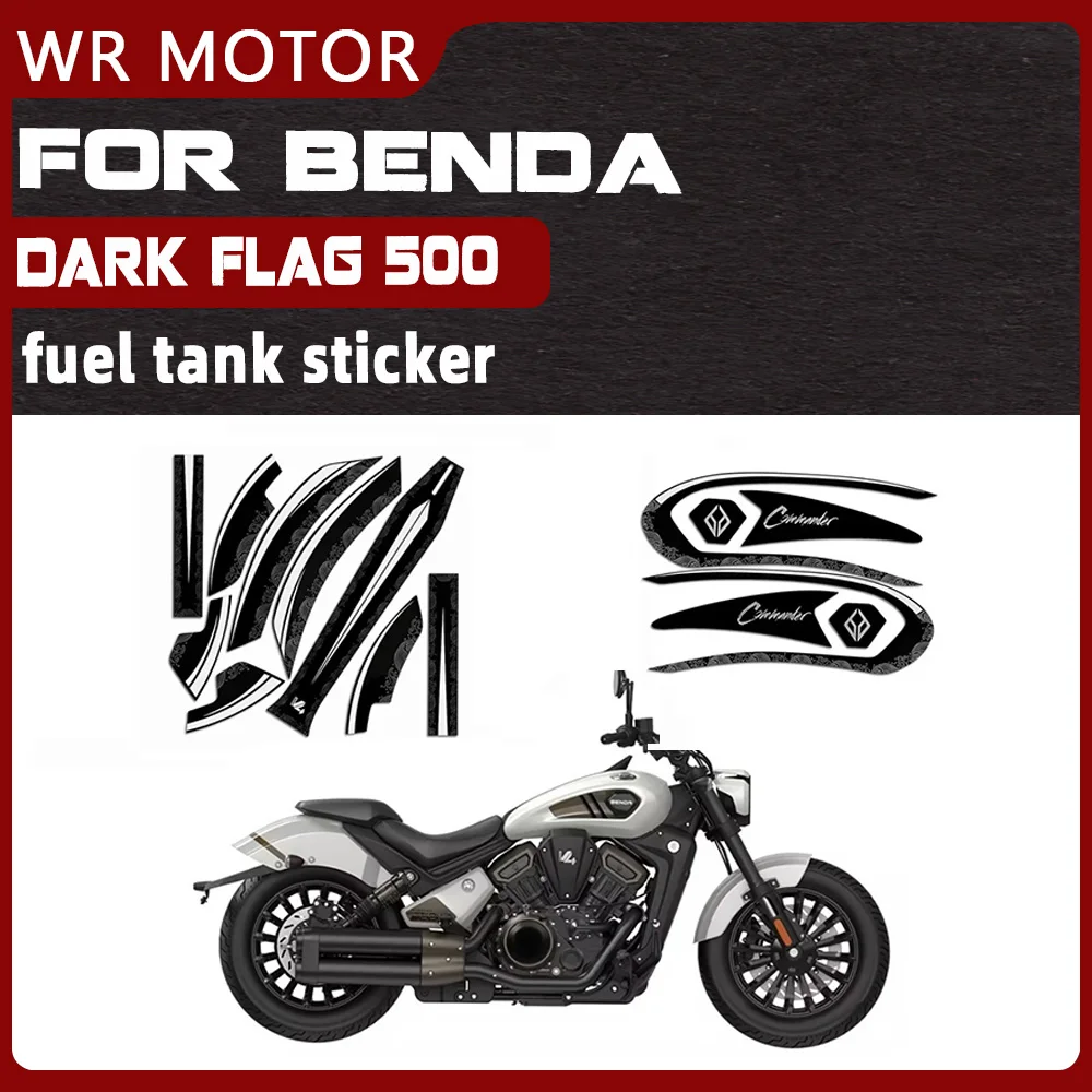 Motorcycle Body Fender Tire Sticker Fit BENDA Dark Flag 500 Self-Adhesive Mod Kit