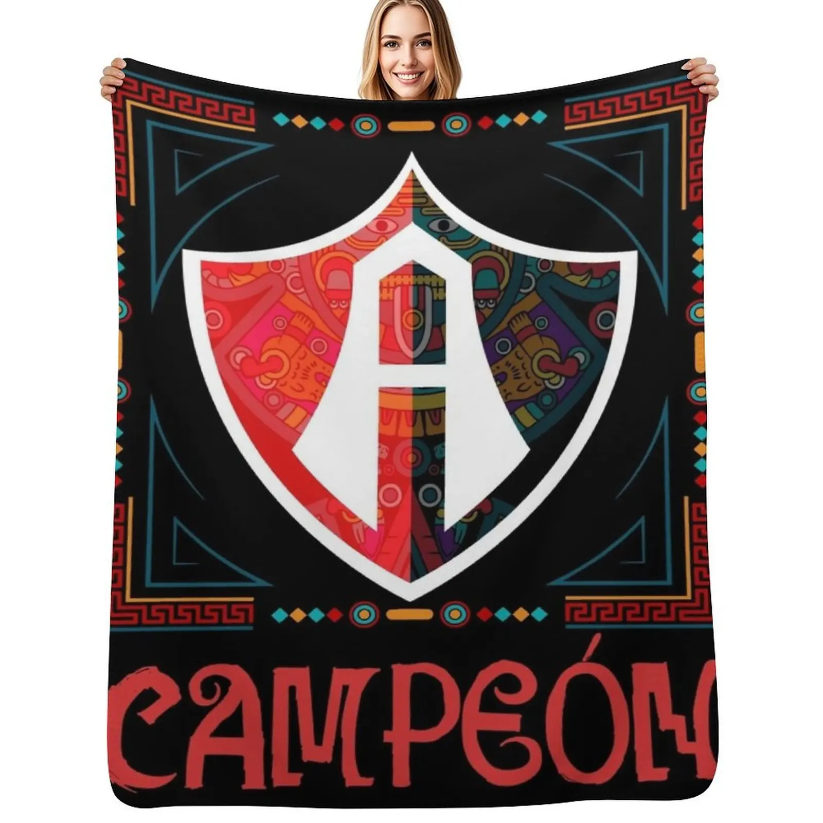 Atlas Campeon Throw Blanket Plush Fuzzy Cozy Blanket for Couch Sofa
