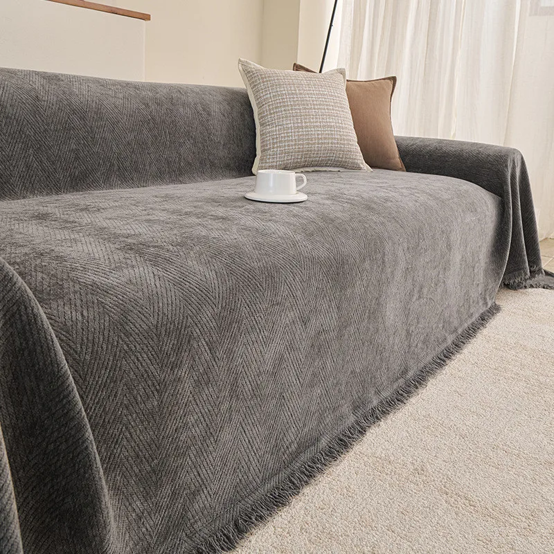 1Pcs Simple Thickened Chenille Sofa Cushion for Living Room Non-Slip All-Season Seat Cover Blanket Home Decoration