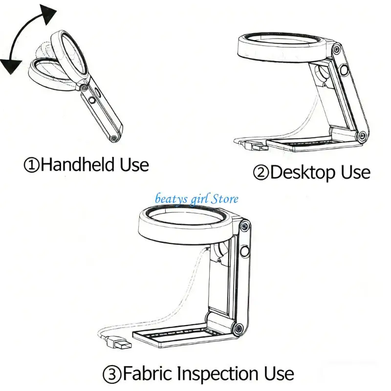 

C7AB High Definition Glass With Foldable Design And Bright LED For Intelligent Text Low Light
