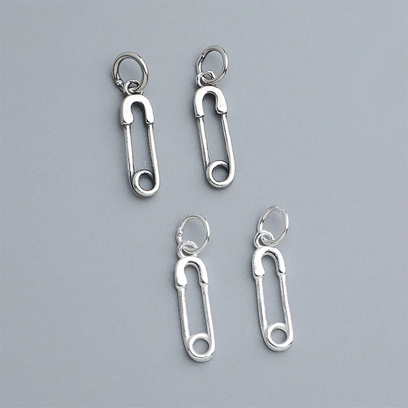 1pc 925 Sterling Silver Funky Brooch Pin Circle Charms Dangler 16.7x4.5mm Earrings Necklace Silver Jewelry Pendants DIY Findings