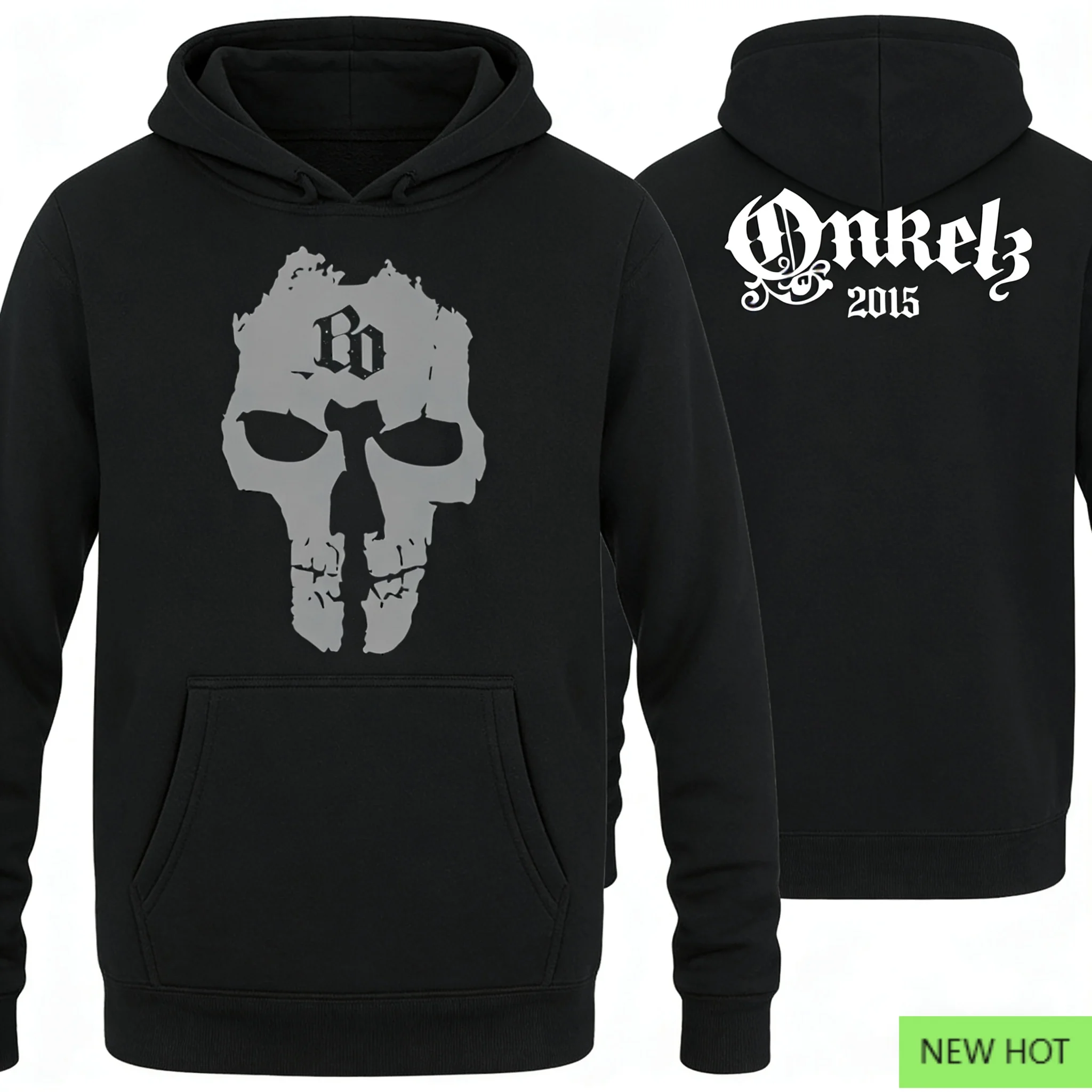 سترة بغطاء للرأس برسومات جمجمة لعام 2015، سويت شيرت للموسيقى الثقيلة، مثالية للمعجبين الذين يحبون نمط الفرقة وفيبي الداكن