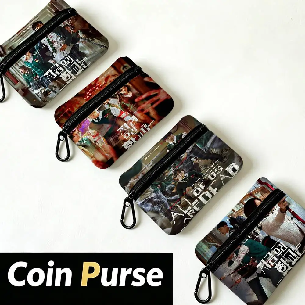 All Of Us Are Dead TV Drama Portable Oxford Fabric Mini Wallet Carabiner Design Small Coin Bag For Cards Keys Earphones
