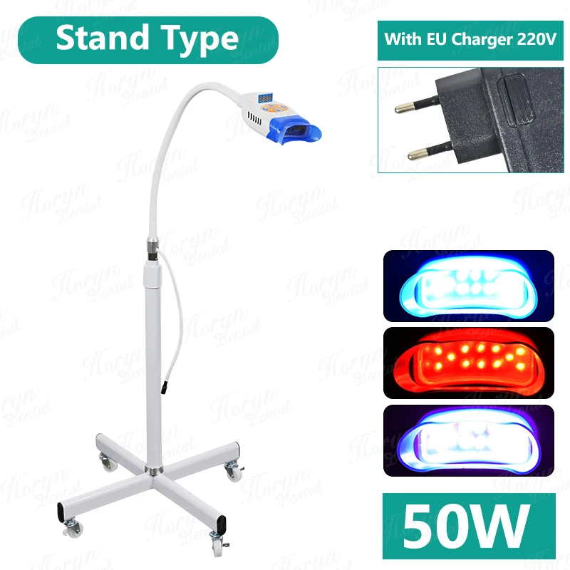 50W Tandheelkundige Vloerstaande Type 12 LED Professionele Tanden Whitening Lamp Draagbare 3 Kleur Tanden Bleken Accelerator Machine