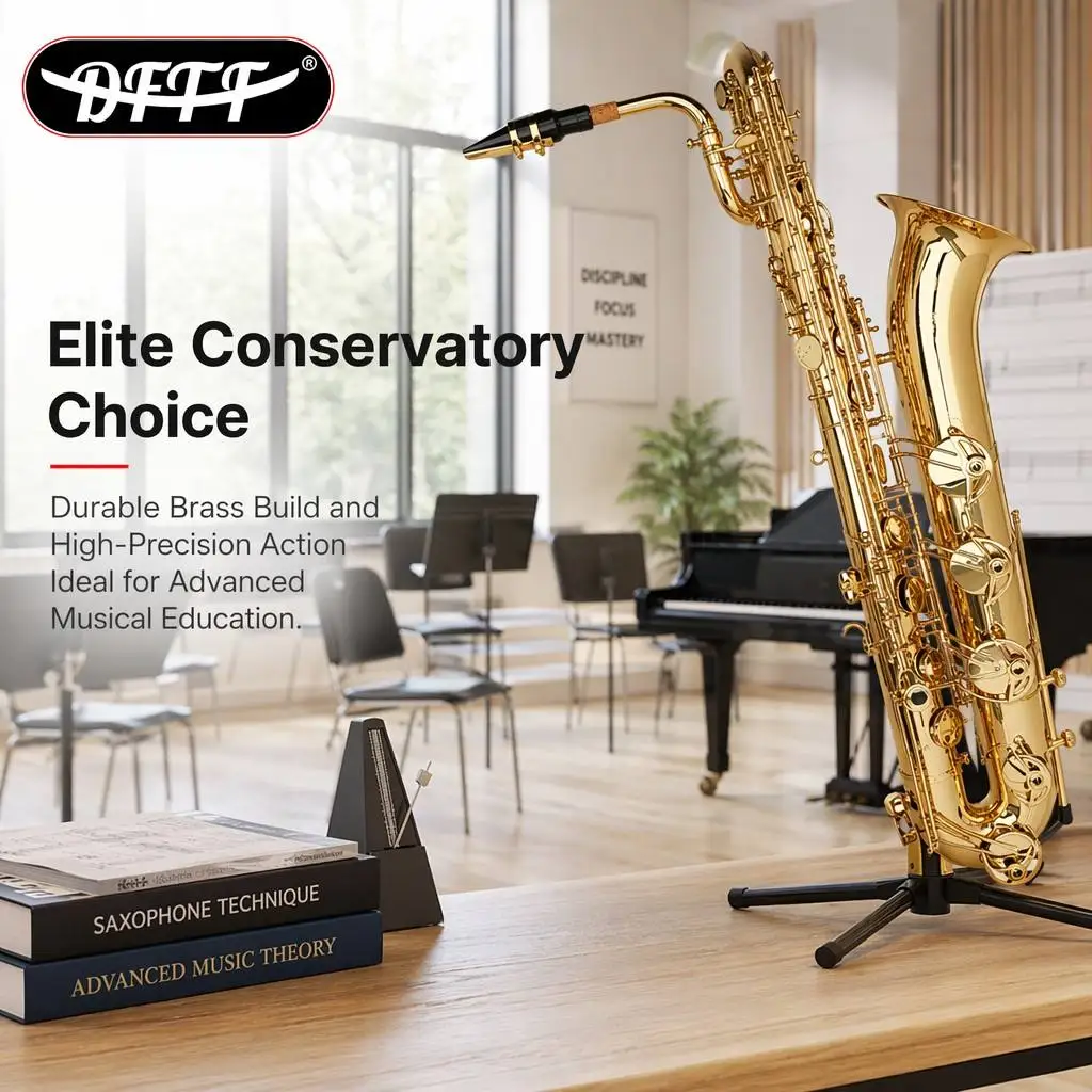 Factory Economical Cheap Handmade High Quality Baritone Saxophone With Gold Lacquer Brass Finish Wind Instrument For Sale