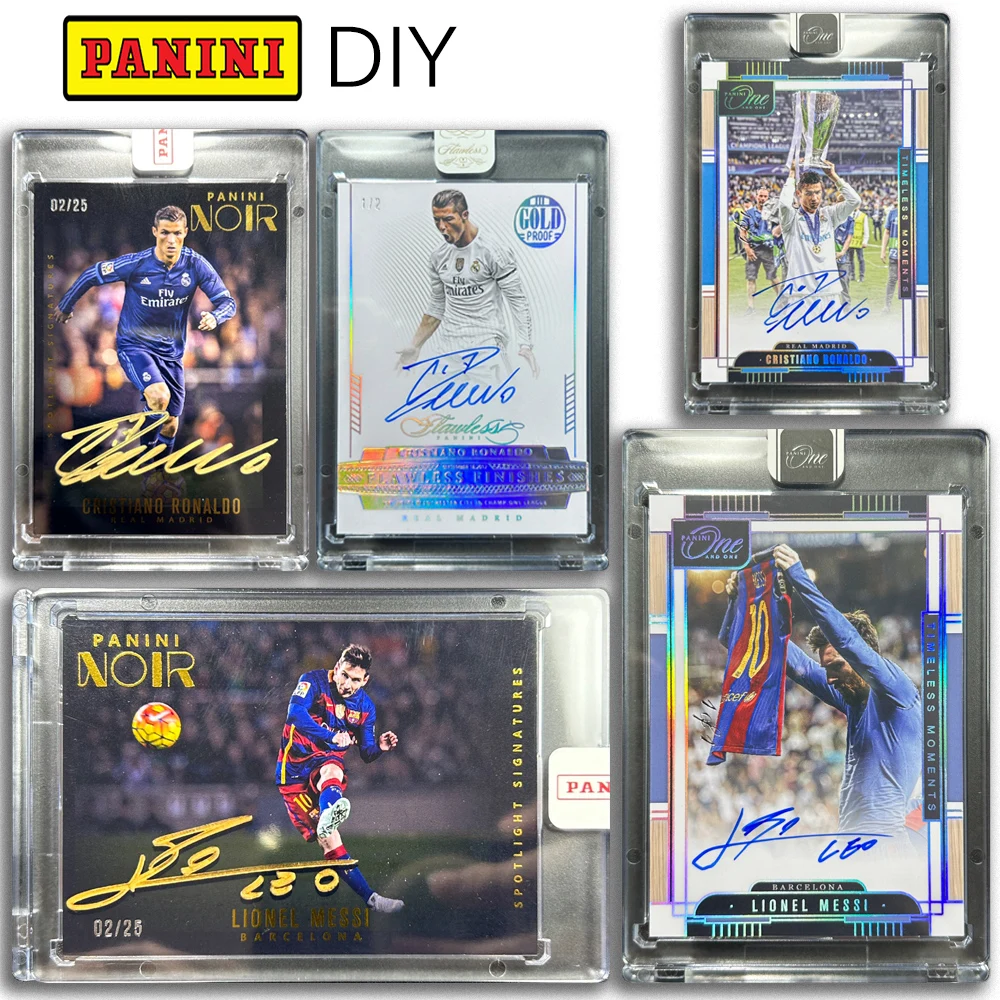 

PANINI DIY Messi Ronaldo Bronzing signed laser colorful collection card Refraction Rainbow Flash Birthday Gift Boys homemade