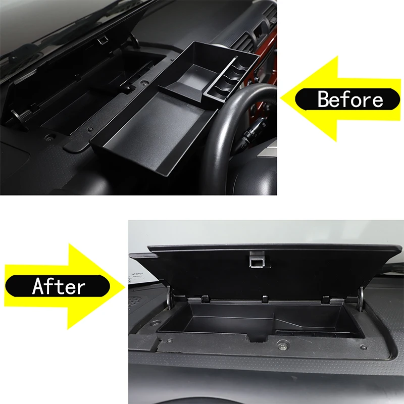 ABS Black For 2007-2021 Toyota FJ Cruiser Car Dashboard Multi-function Storage Box Mobile Phone Tray Sticker Car Accessories