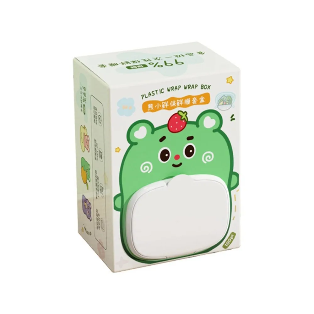 

100pcs/Box Cute Cartoon Disposable Food Cover Elastic Multifunctional Bowls Caps Portable Food Lids Kitchen Supplies