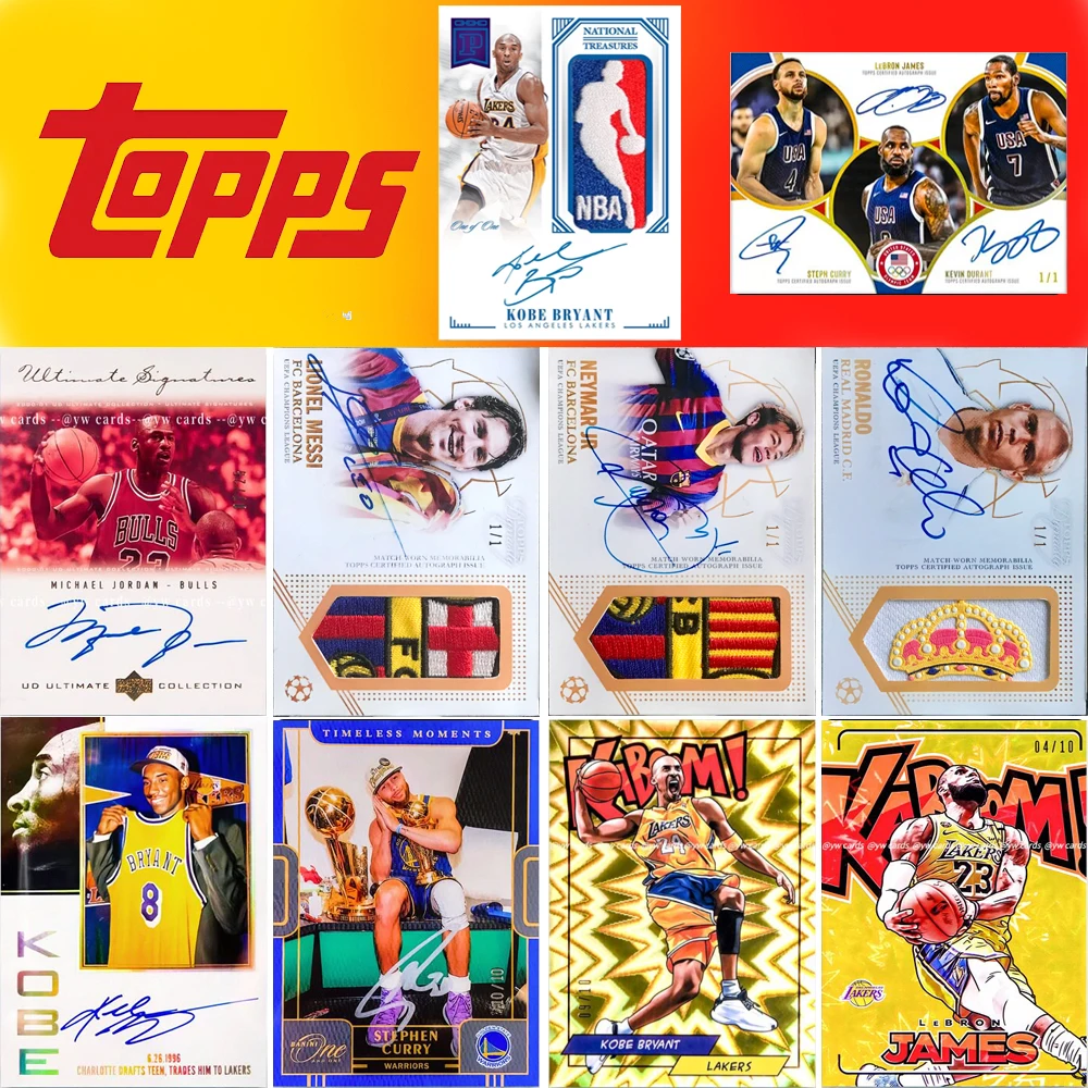 TOPPS Star-kaart Stephen Curry Kobe Bryant DIY zelfgemaakte Xtreme Game speelgoed stof verzamelkaart Kerstverjaardagscadeau - afbeelding 2