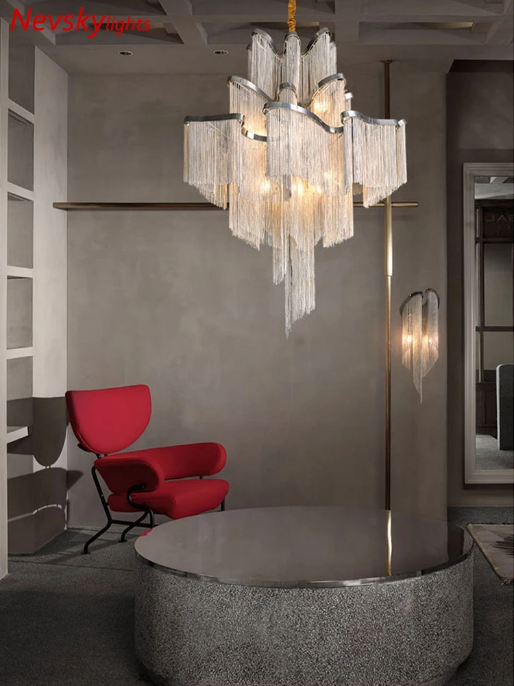 

Chandelier with colored tassels