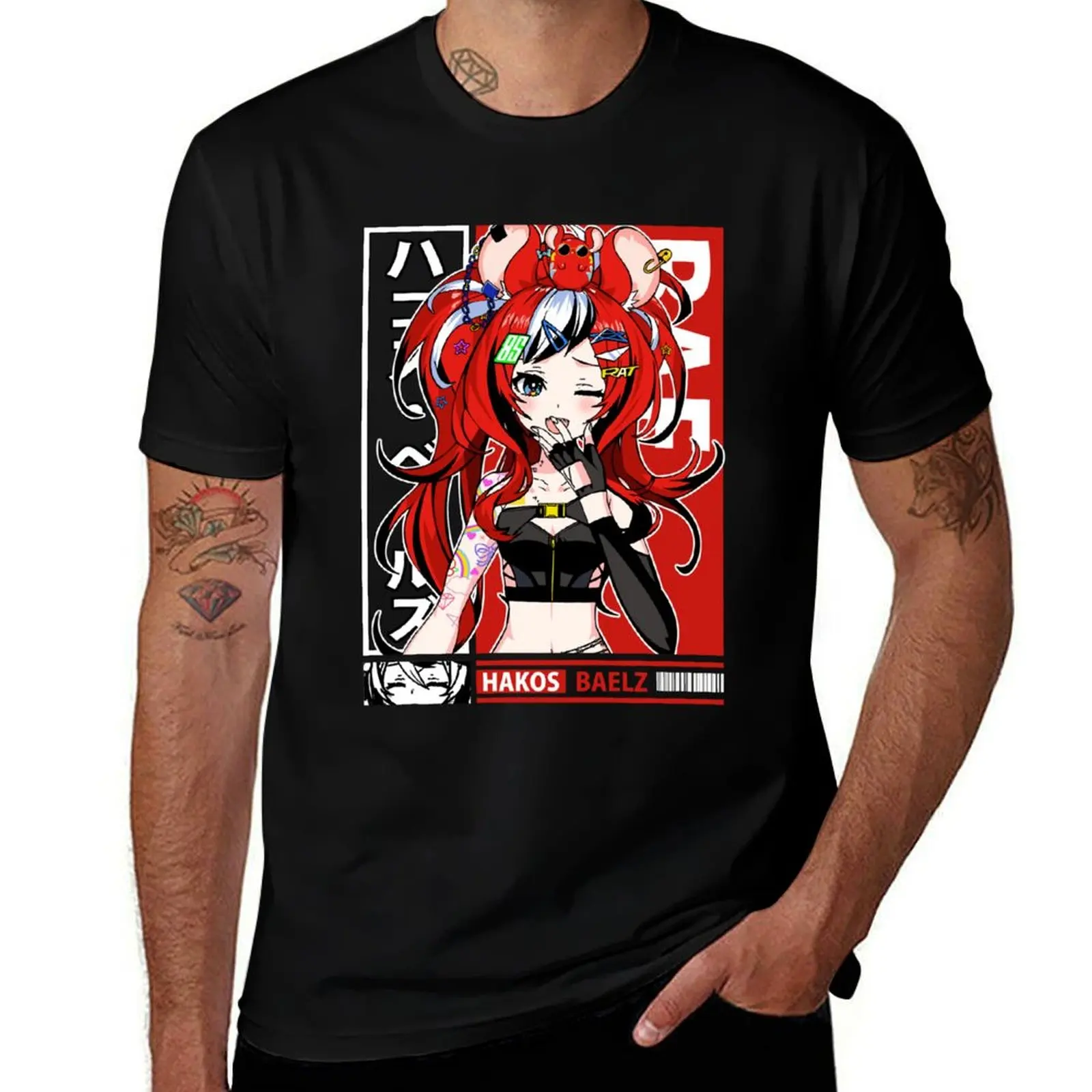 Hakos Baelz Bae Wink T-Shirt Big and Tall Gym T-Shirt