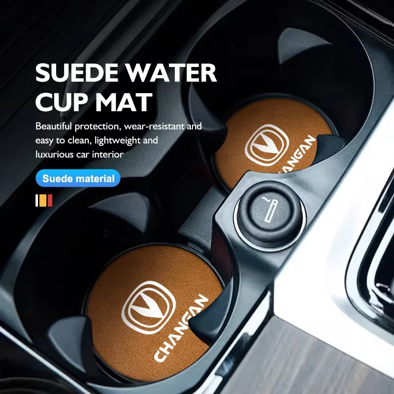 Car Water Cup Pad Anti-slip Coaster Cup Slot Liner For Changan CS75 PLUS CS55 PLUS UNI-S Eado Plus CS35 PLUS Alsvin PLUS UNI-V