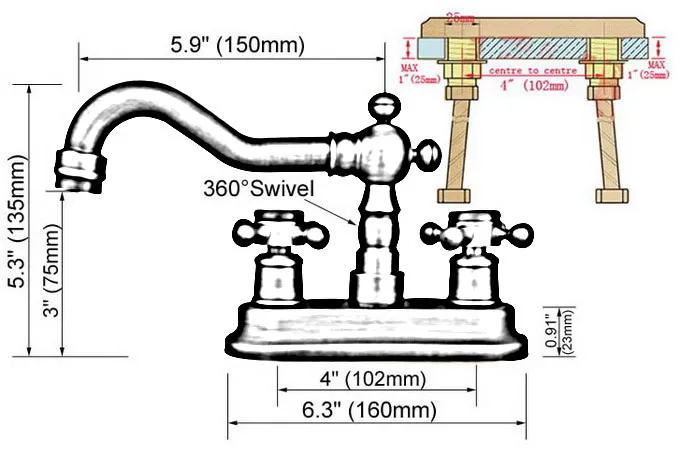 Black Oil Rubbed Brass Swivel Spout Kitchen Sink Faucet 2 Hole Deck Mount Bathroom Basin Cold and Hot Water Mixer Taps Dhgb4