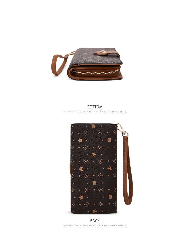 FOXER Damen-Langbörse mit Vintage-Print, Handgelenktasche, Große Kapazität, Multi-Kartenhalter, Telefon-Clutch, Geschenkbox für Damen – Detail 14