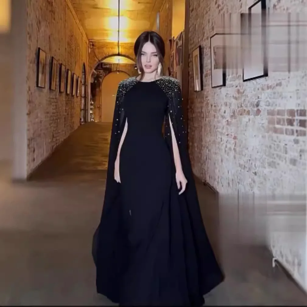 2024 New Autumn and Winter Elegant Elegant Women\'s Dress Fashionable Intellectual Pure Color Simple Hot Diamond Robe Evening Dress for Women