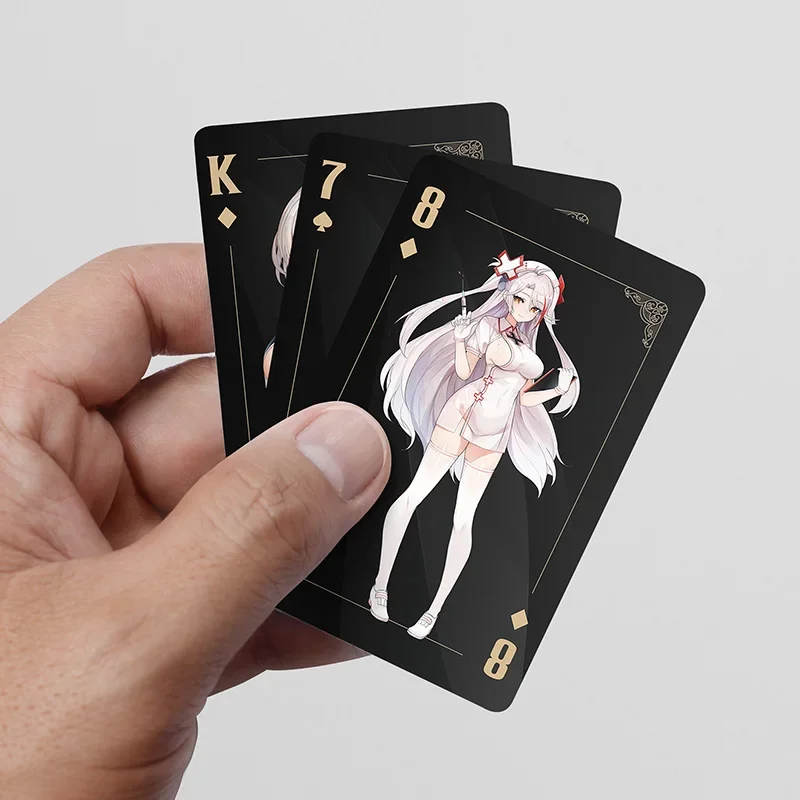 55 Lenzuola Gioco Anime Azur Lane Creativo Poker Carta da gioco multiuso Lupo mannaro Mahjong 2 Gioco da tavolo Puntelli per feste