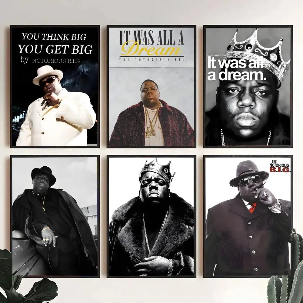 Rapper T-The Notorious B I G Poster Decorative Wall Art Stickers Mural For Home Living Room Hallway Decor Gift