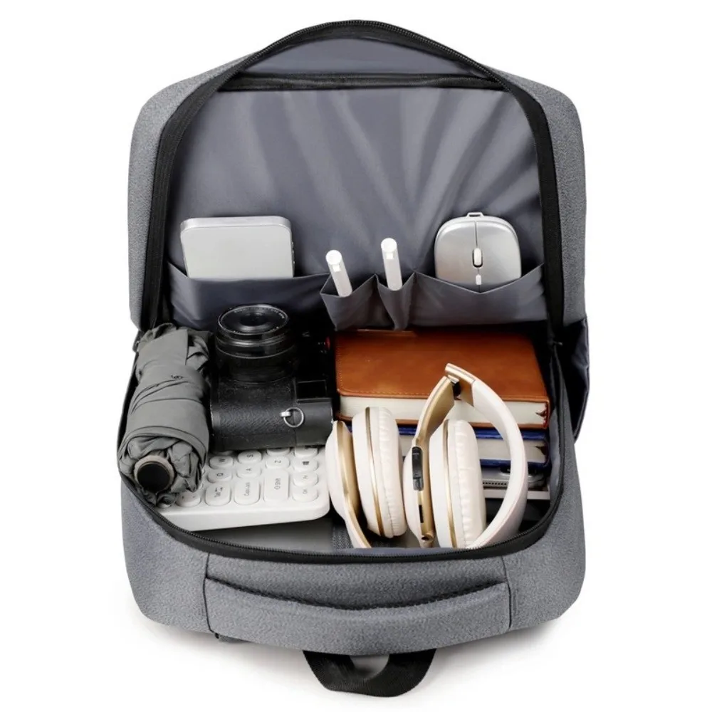 Large Capacity Oxford Coth Backpack with USB Charging Port Waterproof Student School Bag Streetwear Leisure Travel Knapsack