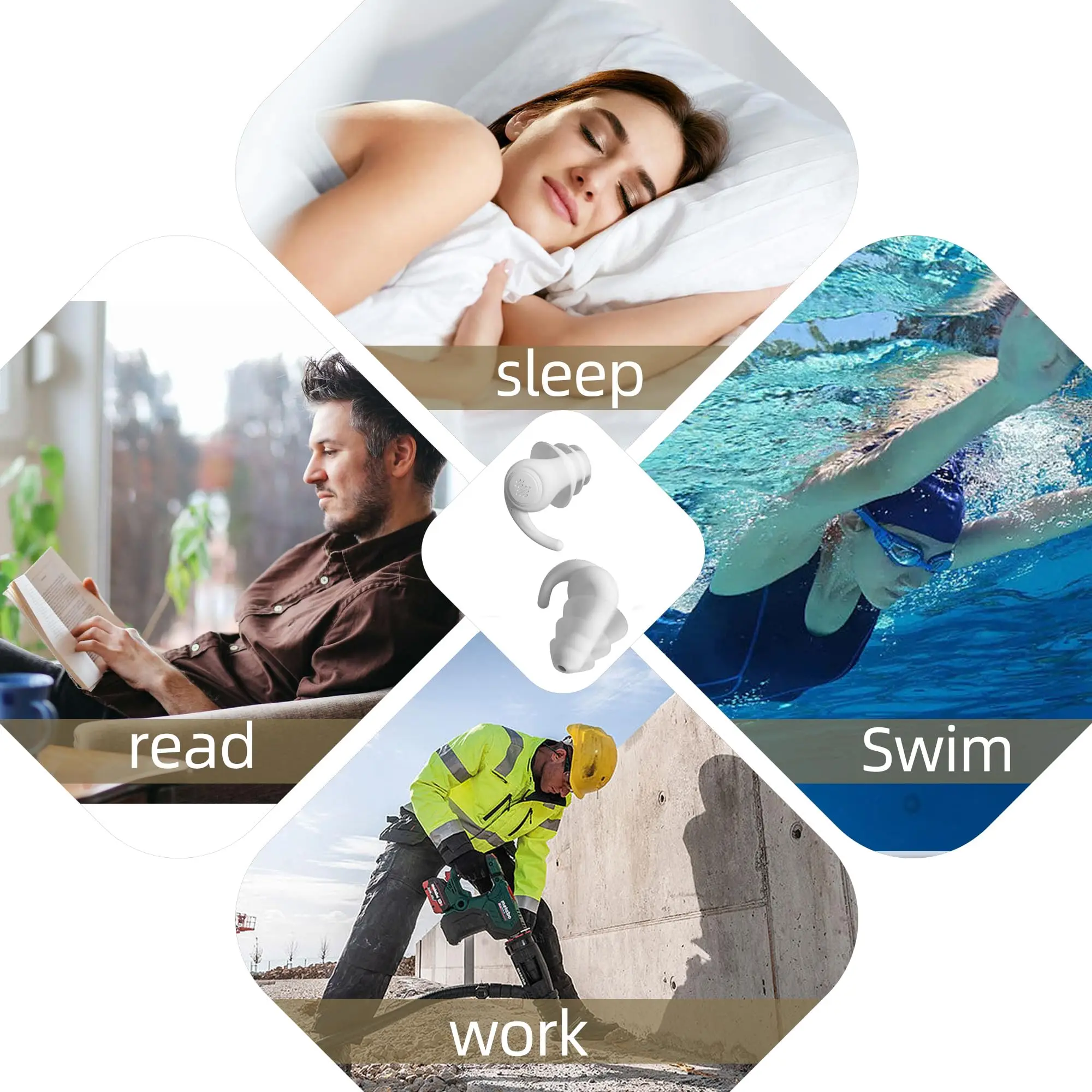 HUAK Silicone 3-Layer Earplugs – Ear Protection & Noise Reduction for Sleep, Travel Tapones Para Dormir