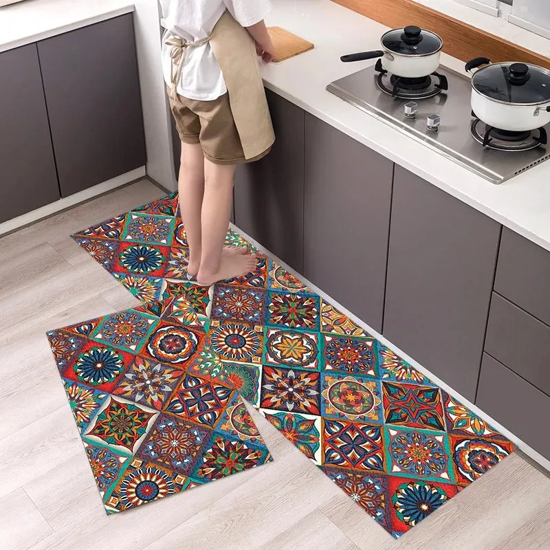 سجادة VIKAMA على الطراز البوهيمي لغرفة النوم وغرفة المعيشة وقاعة المدخل ممسحة ناعمة ومريحة لديكور المنزل