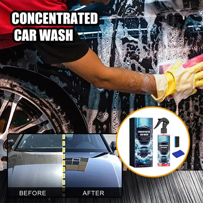 Car Cleaning Spray Car Cleaner Cleaning Fluid Car Cleaning Supplies Car Wash Polish Protectant With Sponge & Cloth Car Paint