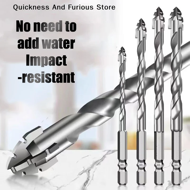 【TO】7pcs/sets Tungsten Steel Four-Edged Serrated Drilling Bit Set For Ceramic Plastic Tile Ceramic Glass Concrete