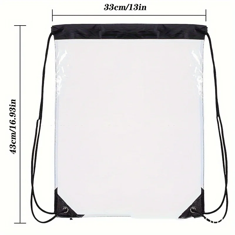 1pc waterproof transparent PVC drawstring backpack Outdoor sports portable music festival sports event storage backpack