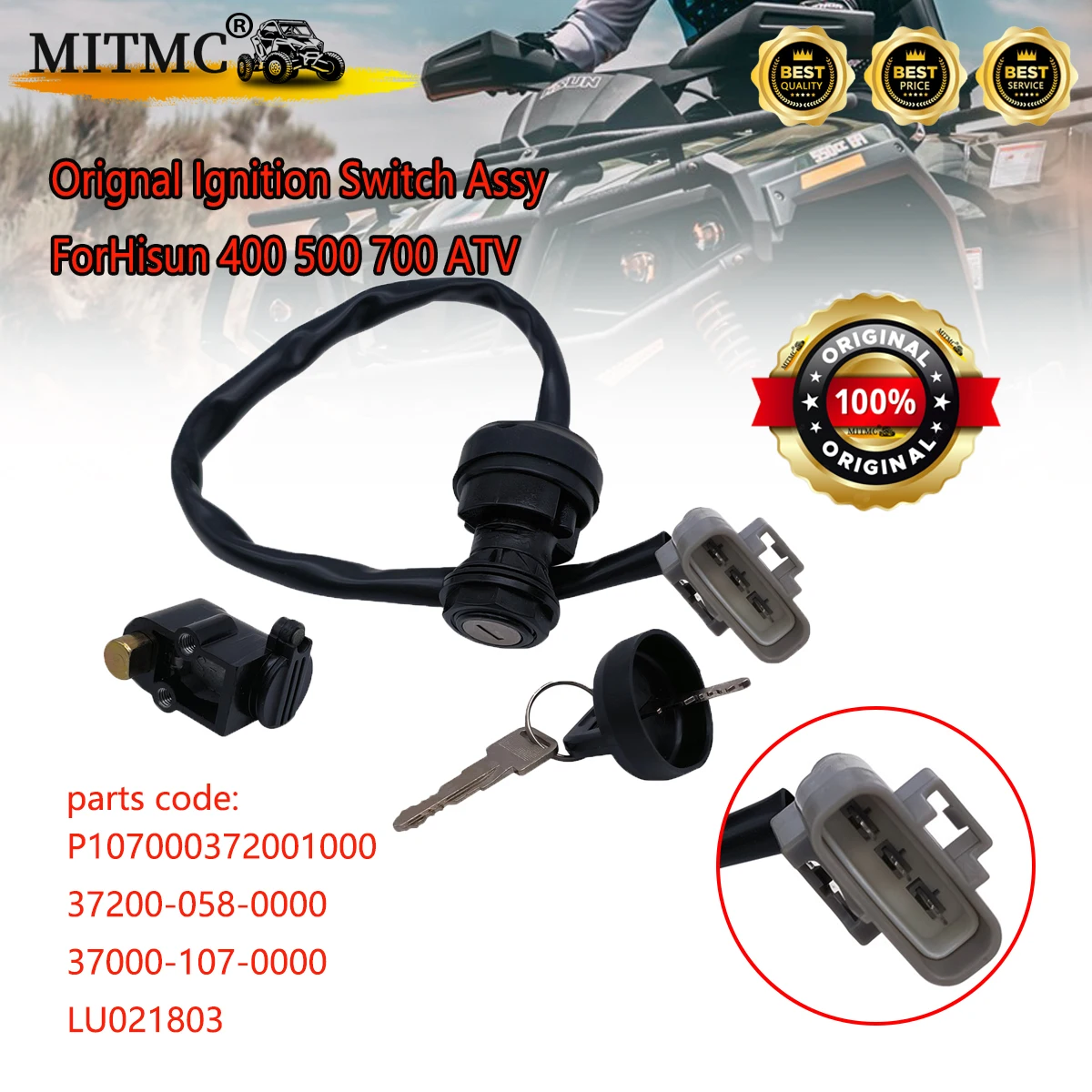 

OrignaI Ignition Switch Assy ForHisun 400 500 700 ATV key switch Assy 37200-058-0000 37000-107-0000 LU021803 P107000372001000