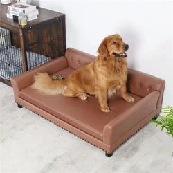 Sofá cama acolchado XL para gatos y perros, elevado y resistente