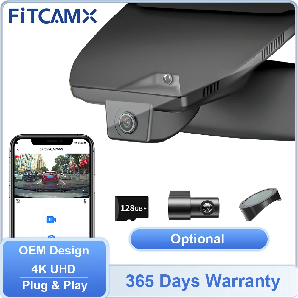 FITCAMX 4K Dashcam for Kia Niro & Niro EV 2017-2026, WIFI APP Connected Car…