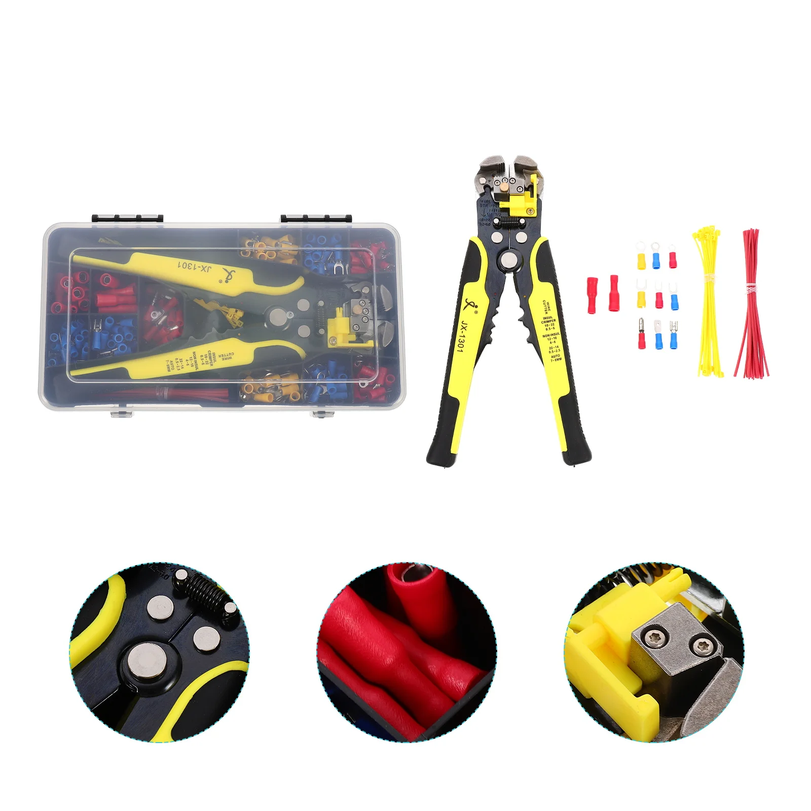 

Crimping Tool Kit 1Set Ratcheting Mechanism Design Easy Use Shorten Working Hours Electricians Builders Wire Terminals