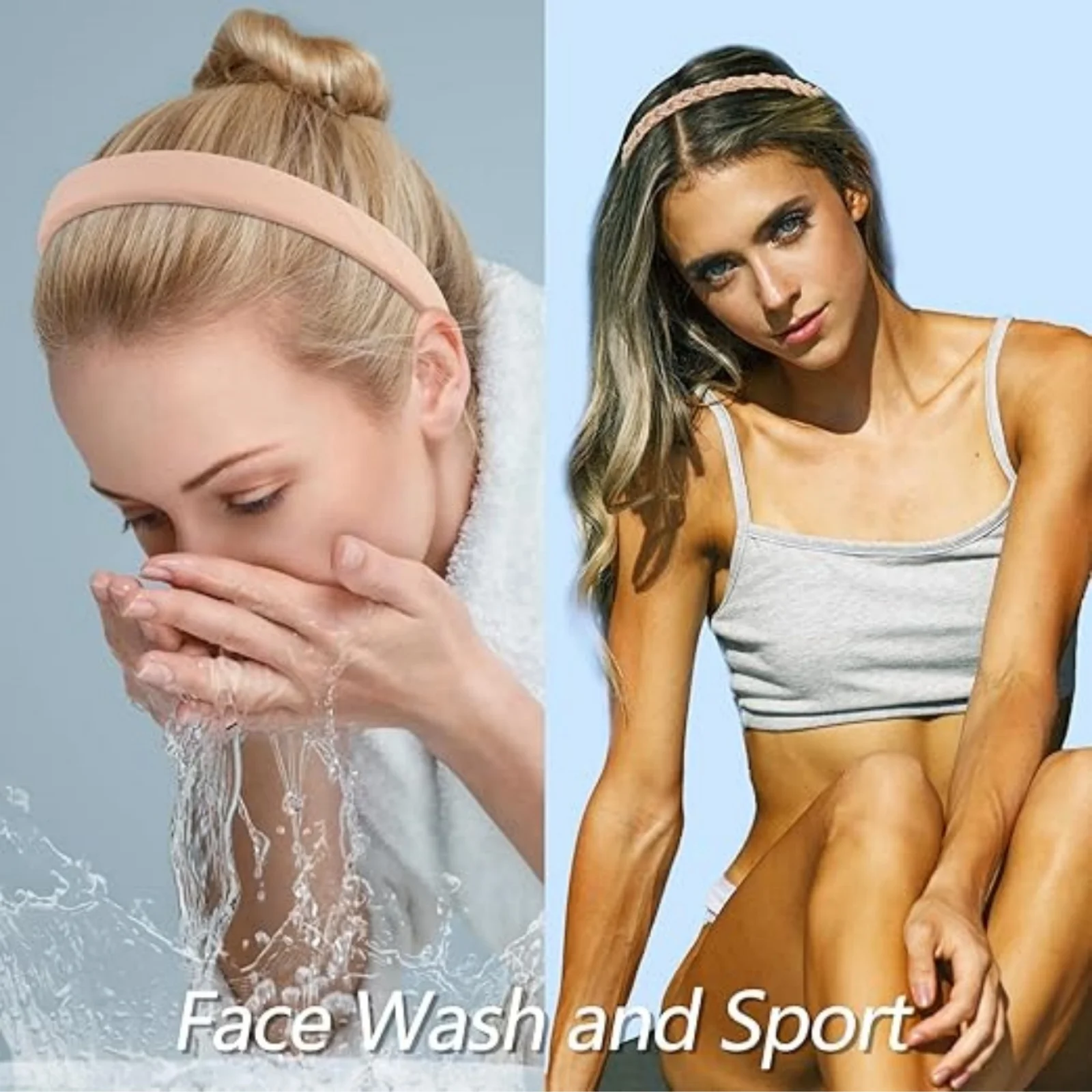 7 шт. женские повязки на голову, модные коричневые однотонные нескользящие повязки на голову с жемчугом, тонкие толстые варианты коротких волос, лица-Wa