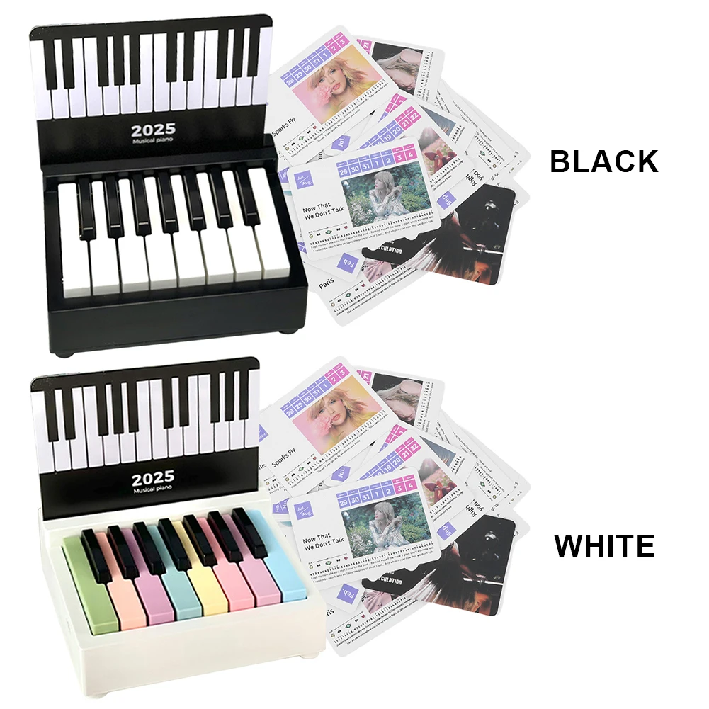 Taylor Piano Calendar 2025 Music Sheets Toy Playable Mini Piano Calendar with 27 Music Calendar Cards 52 Songs Gifts for Fans