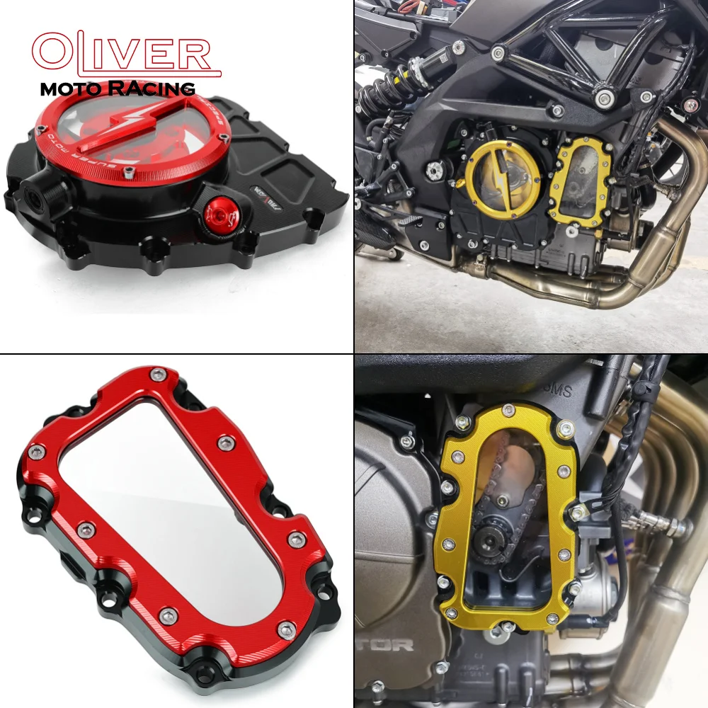 Cubierta Transparente de Embrague para Motores Benelli BN600 TNT600 BJ600 BJ600GS BJ600I BN TNT BJ 600, Protector de Cadena y Cubierta de Piñón Delantero