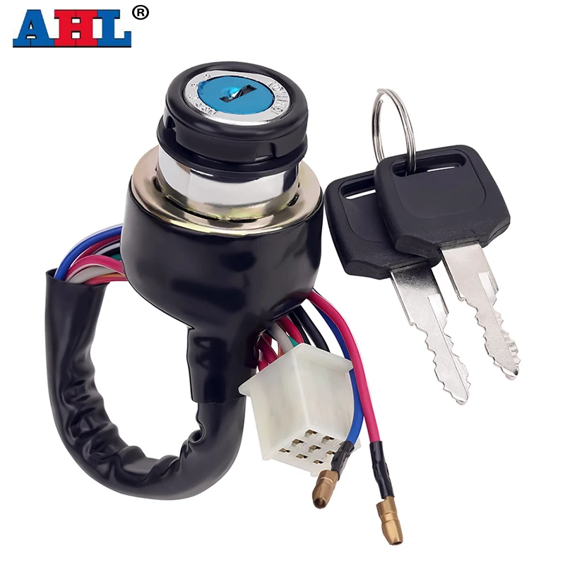 Motorcycle ATV 9 Pin with 2 Wires Electric Door Lock Plug Ignition Key Switch For Suzuki AX100 125cc 150cc 250cc 300cc AX 100