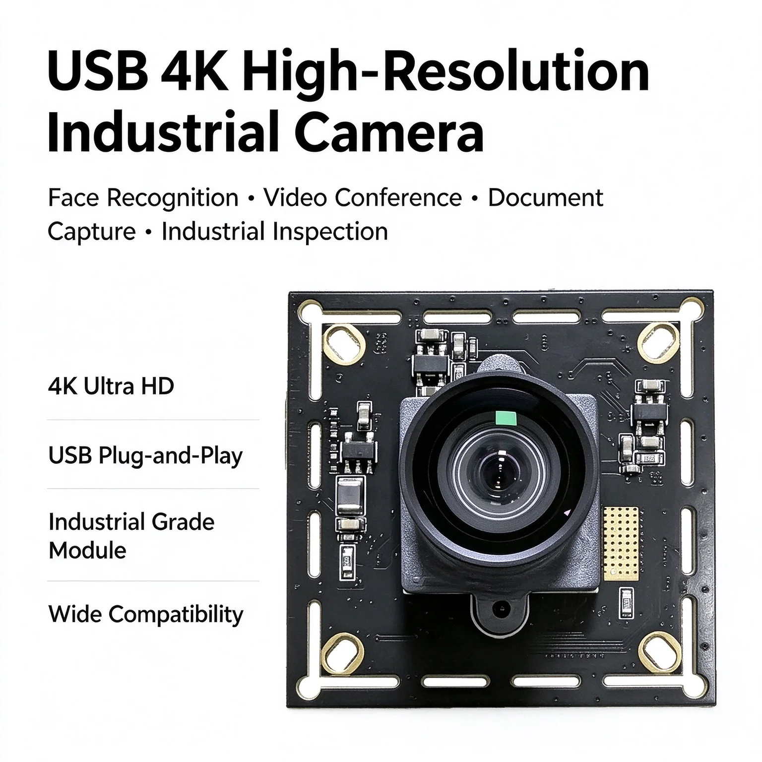 4K 30fps USB Industrial Camera Module IMX586 Chip Document Shooting Face Recognition Driver Free