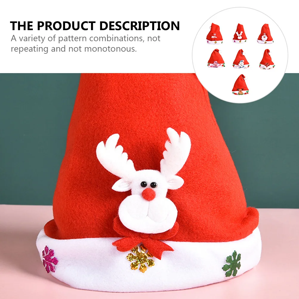 

7Pcs Christmas Santa Claus Hats Reasonable Size for Festival Party Xmas Costume Holiday Celebration Santa Claus Hat