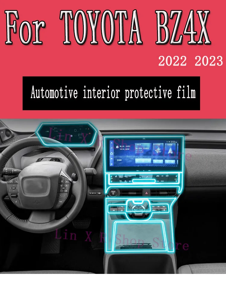 

For TOYOTA BZ4X 2022 2023 Automotive Interior Screen Protective Film TPU Anti-Scratch Gearbox Panel Dashboard Navigation