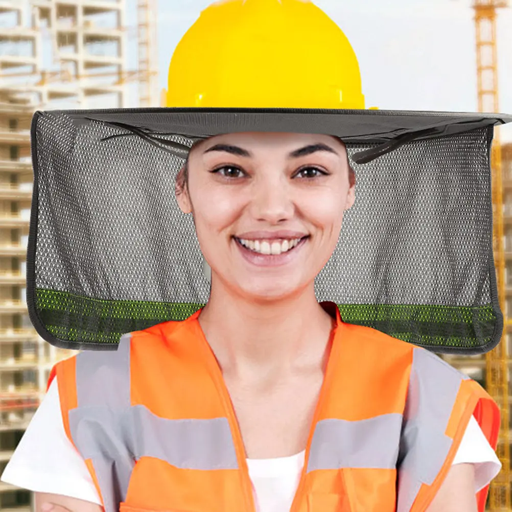 2Pcs Hard Hat Neck Shade Wide Brim Covers Reflective Strip Sun Visor Lightweight Breathable Construction Hat Accessories