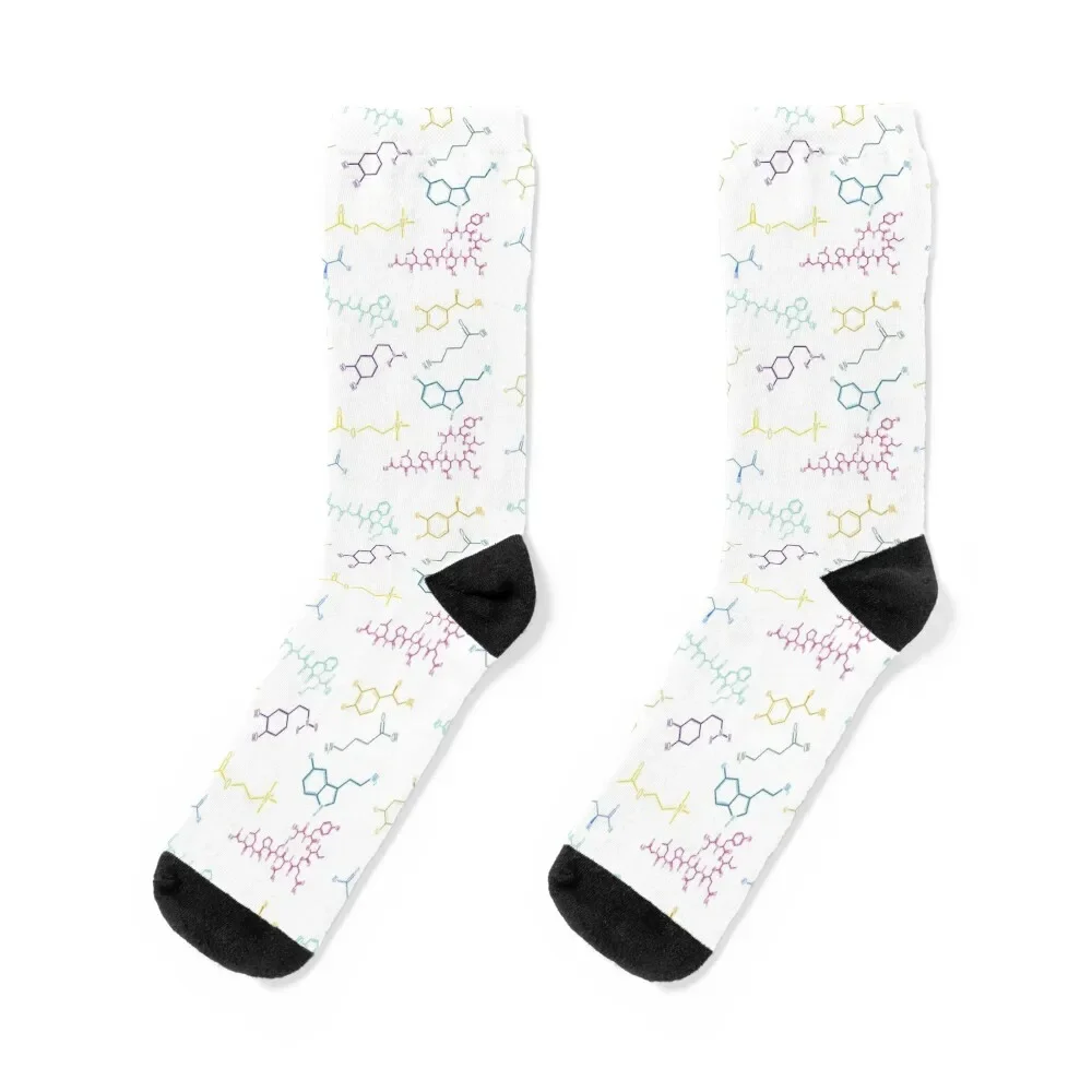 Neurotransmitters Pattern Happy Chemicals Socks funny gift designer Man Socks Women's