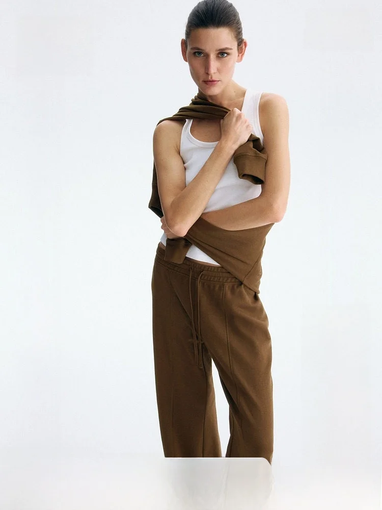 

Женские широкие джоггеры H&M, свободный крой, прямые брюки с эластичным поясом, спортивные брюки для бега, летняя новинка, повседневные брюки