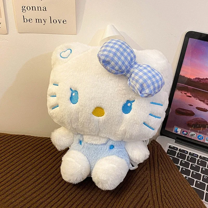 Sanrio mignon Hello Kitty sac à dos dessin animé en peluche poupée Kawaii petit sac femmes fille enfants 25 cm Mini sac à dos cadeaux d'anniversaire