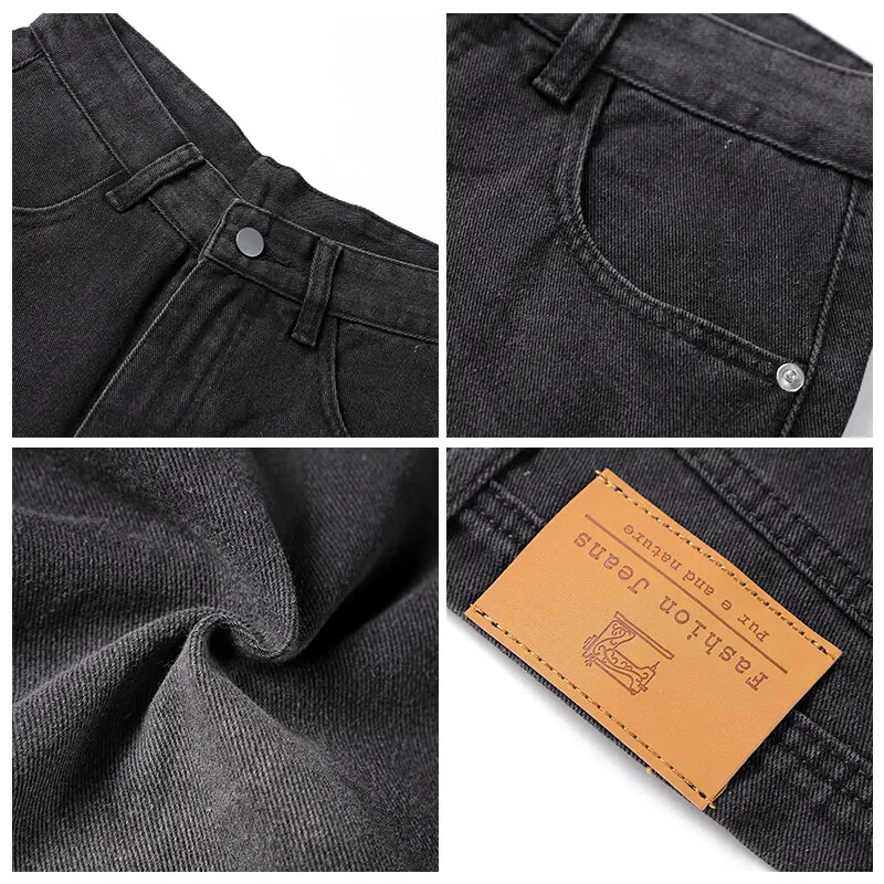 Vintage Wash Denim Shorts Men's  Fashionable Casual Pocket Shorts Classic High Waist Mid-calf Pants